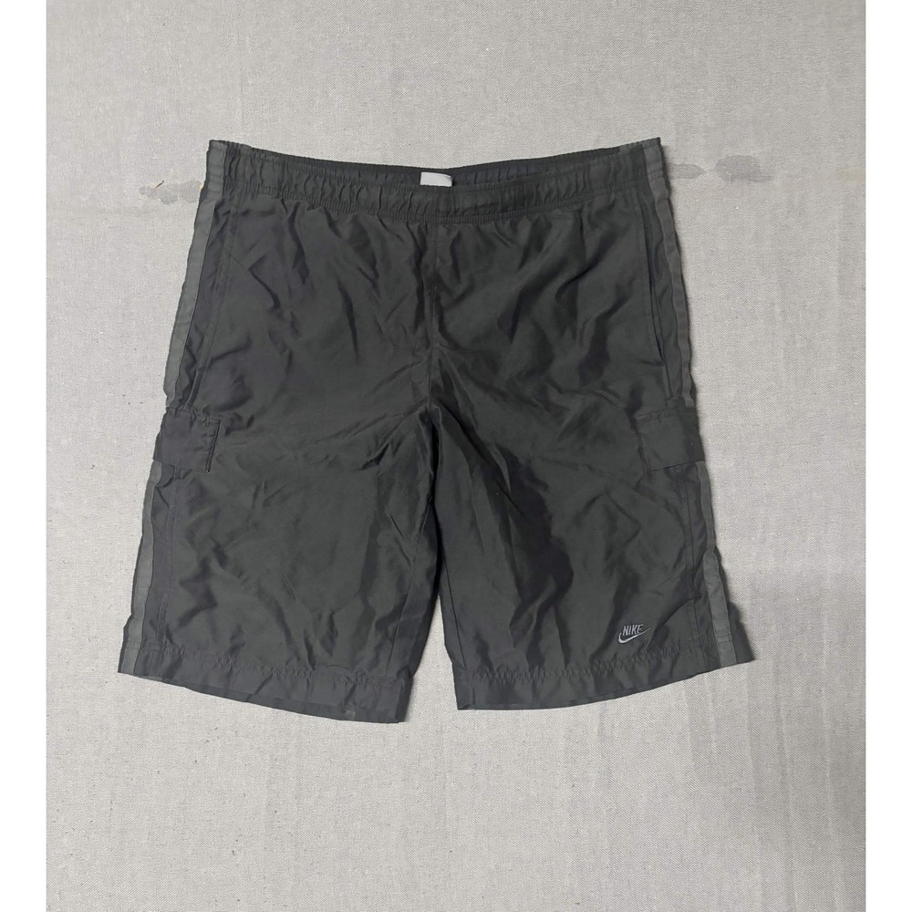 Nike Mens Cargo Windbreaker Shorts Black Mesh Lined Athletic Size M 2731